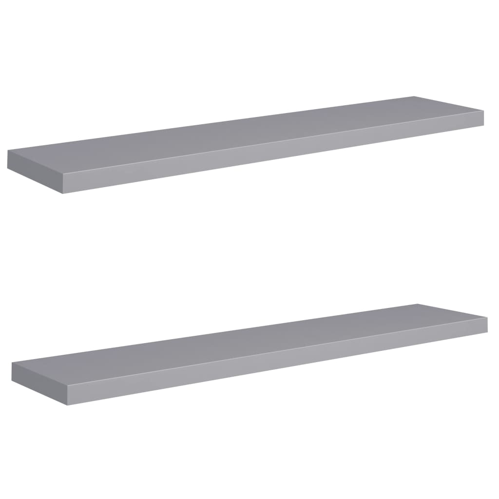 Rafturi De Perete Suspendate, 2 Buc., , 120X23,5X3,8 Cm, Mdf Gri