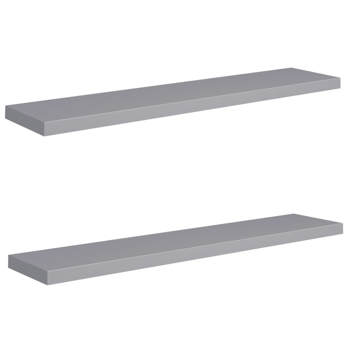 Rafturi De Perete Suspendate, 2 Buc., , 120X23,5X3,8 Cm, Mdf Gri
