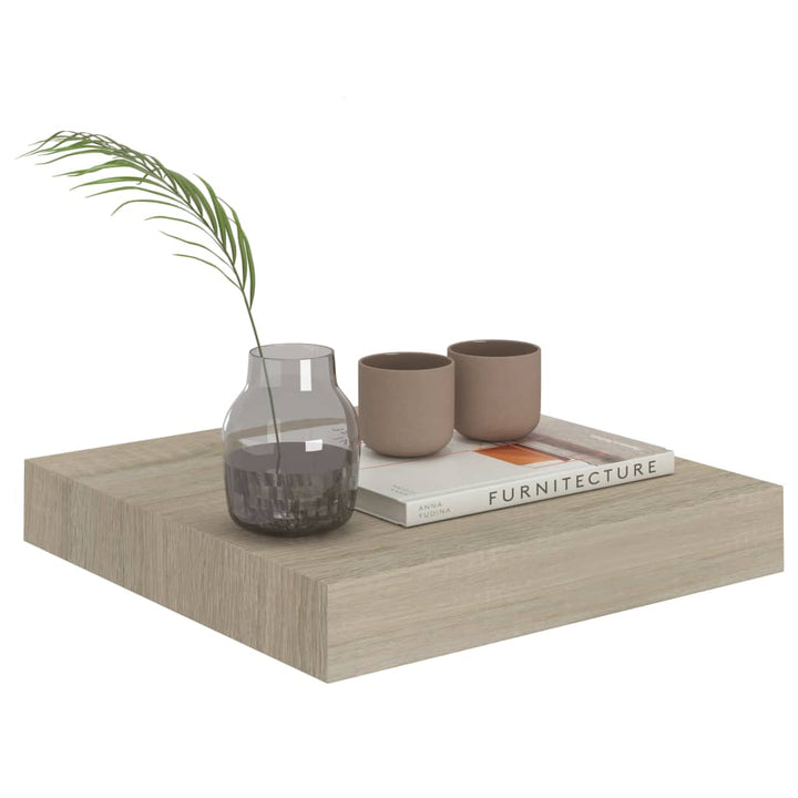 Rafturi Perete Suspendate, 4 Buc., , 23X23,5X3,8 Cm, Mdf Stejar