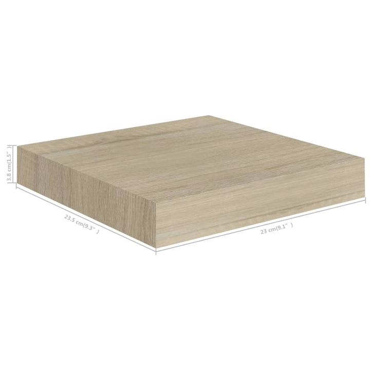 Rafturi Perete Suspendate, 4 Buc., , 23X23,5X3,8 Cm, Mdf Stejar