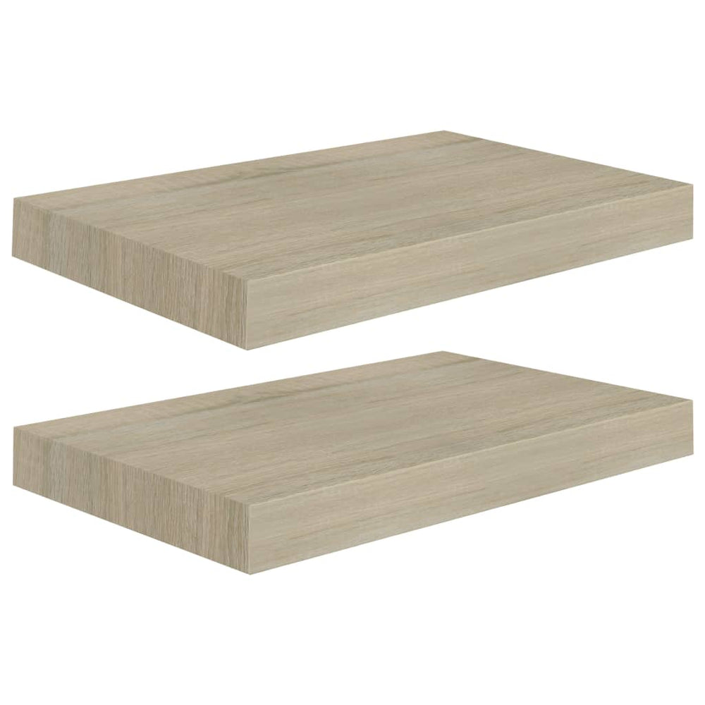 Rafturi De Perete Suspendate, 2 Buc., , 40X23X3,8 Cm, Mdf Stejar