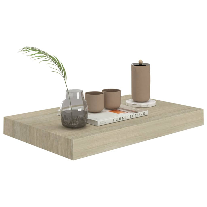 Rafturi De Perete Suspendate, 4 Buc., , 40X23X3,8 Cm, Mdf Stejar