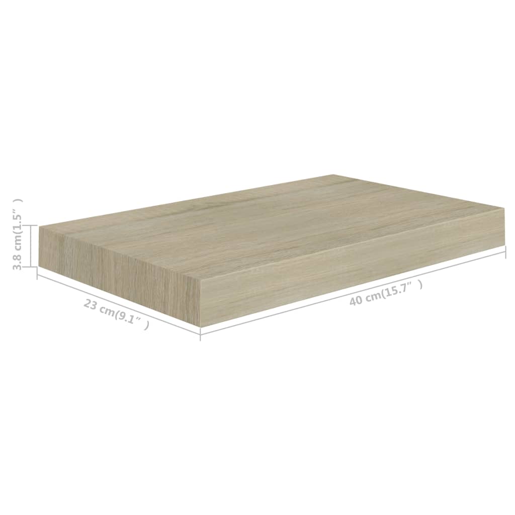 Rafturi De Perete Suspendate, 4 Buc., , 40X23X3,8 Cm, Mdf Stejar