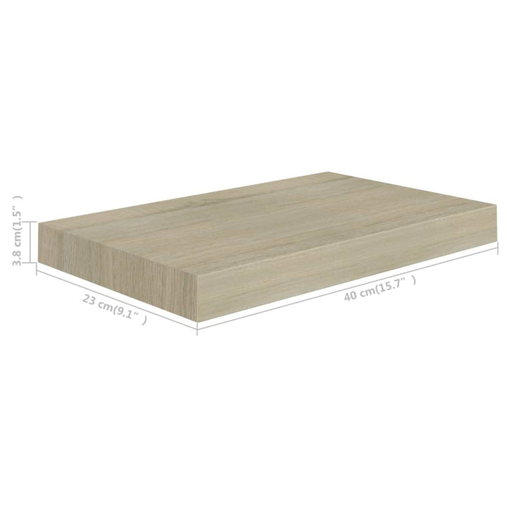 Rafturi De Perete Suspendate, 4 Buc., , 40X23X3,8 Cm, Mdf Stejar