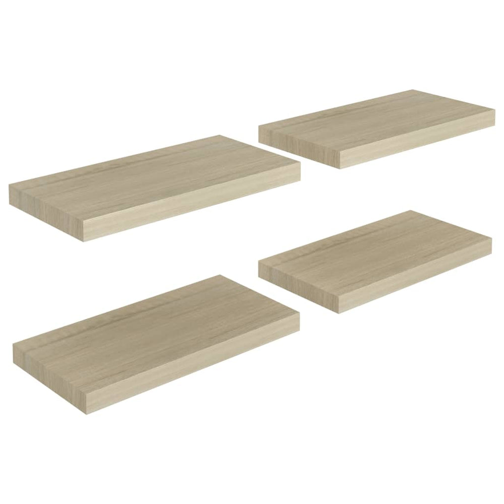 Rafturi De Perete Suspendate, 4 Buc., , 50X23X3,8 Cm, Mdf Stejar