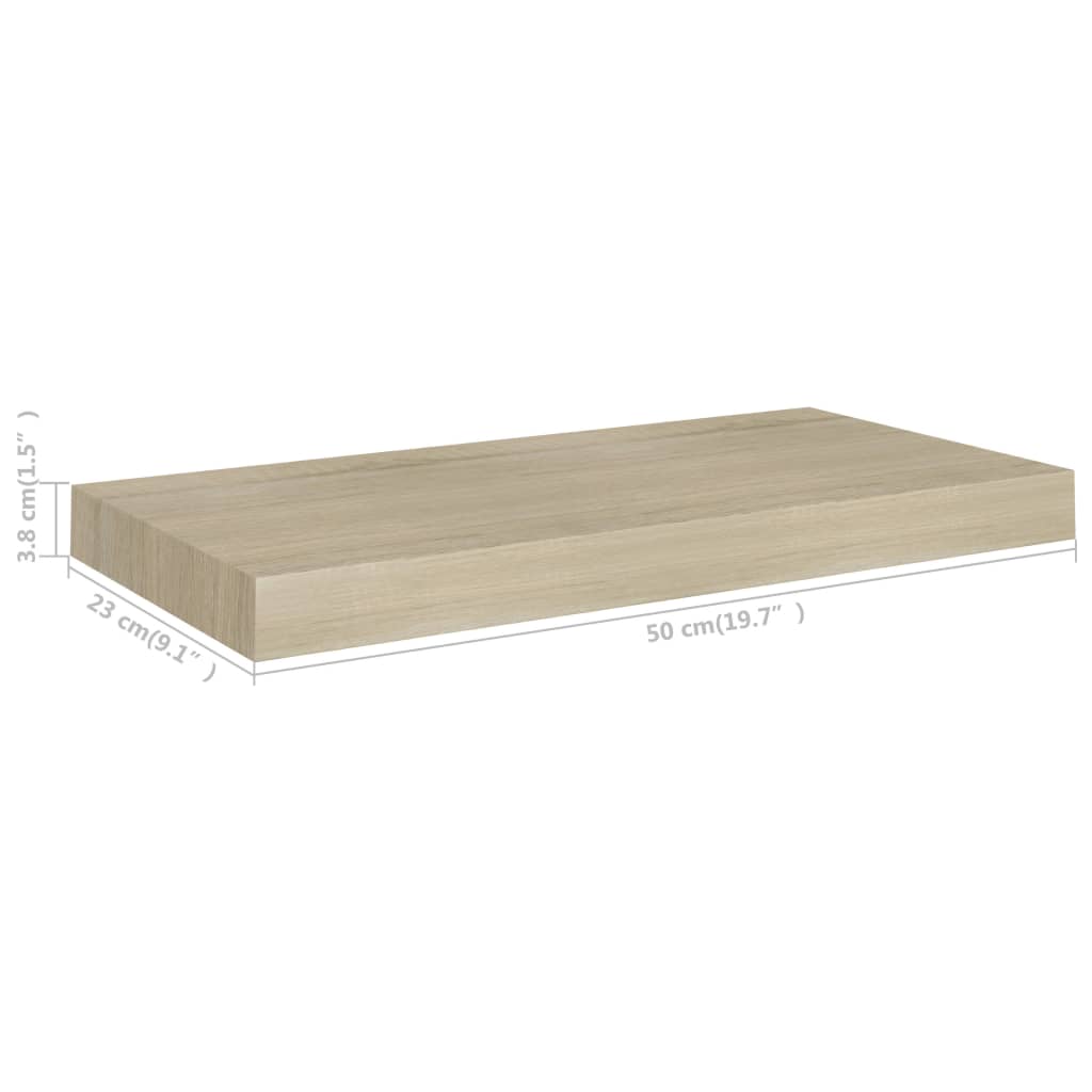Rafturi De Perete Suspendate, 4 Buc., , 50X23X3,8 Cm, Mdf Stejar