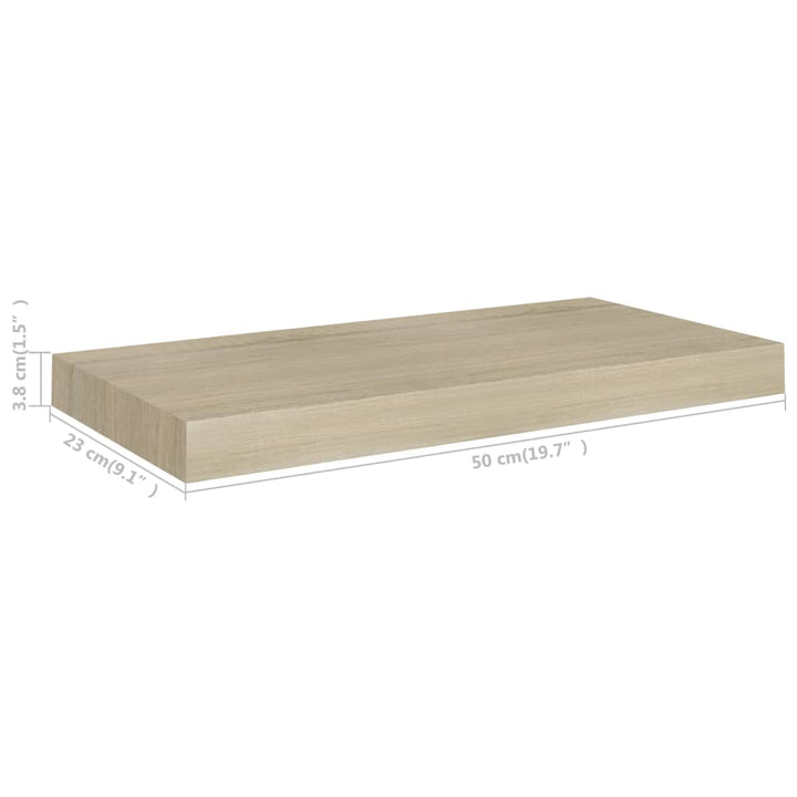 Rafturi De Perete Suspendate, 4 Buc., , 50X23X3,8 Cm, Mdf Stejar