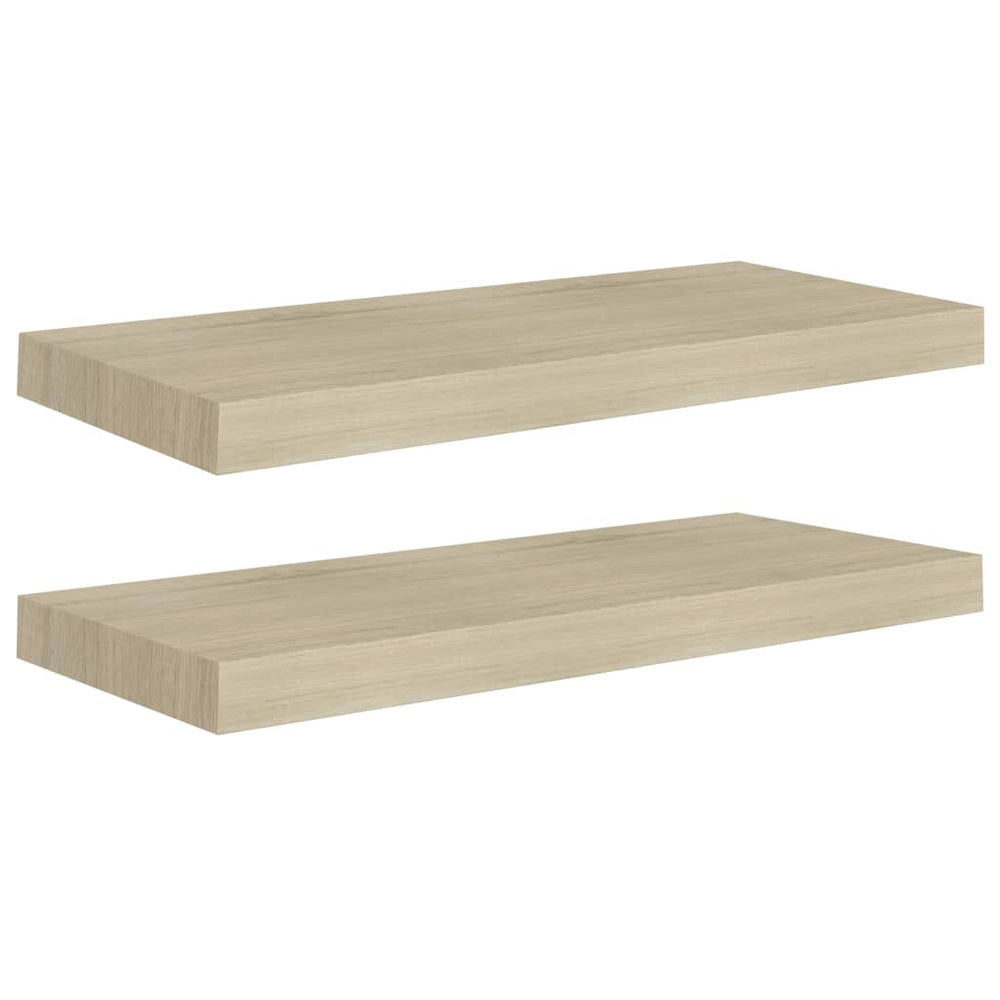 Rafturi De Perete Suspendate, 2 Buc., 60X23,5X3,8 Cm Mdf Stejar