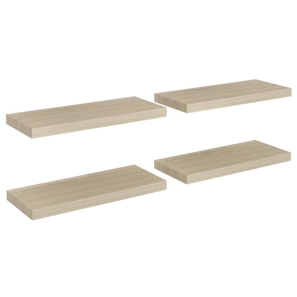 Rafturi De Perete Suspendate, 4 Buc., 60X23,5X3,8 Cm Mdf Stejar