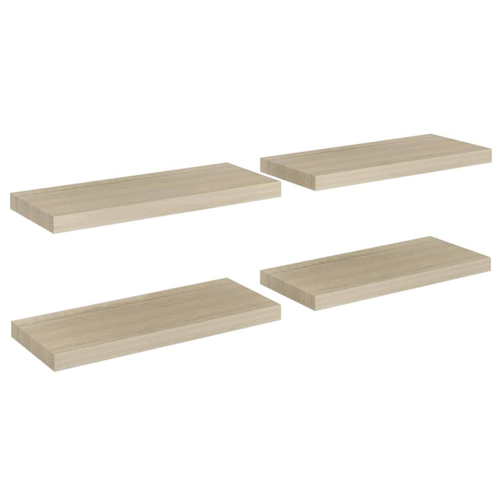 Rafturi De Perete Suspendate, 4 Buc., 60X23,5X3,8 Cm Mdf Stejar