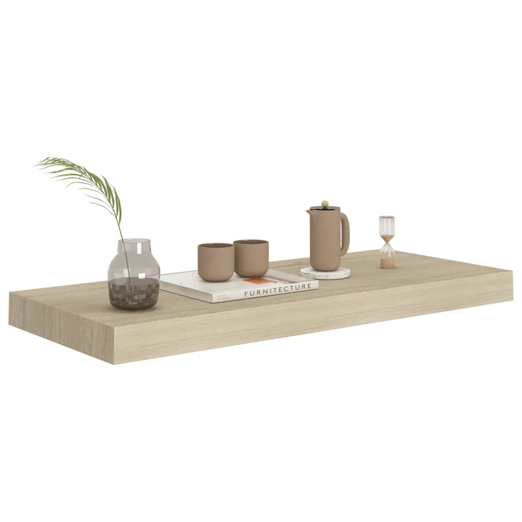 Rafturi De Perete Suspendate, 4 Buc., 60X23,5X3,8 Cm Mdf Stejar