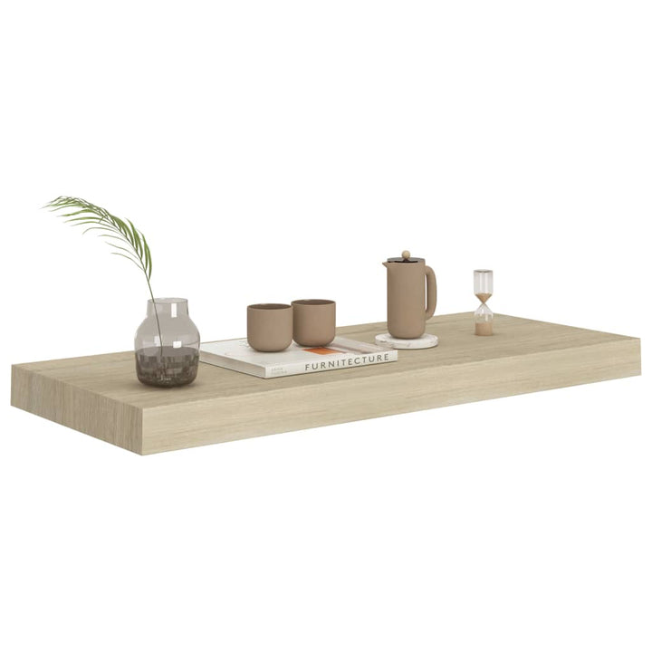 Rafturi De Perete Suspendate, 4 Buc., 60X23,5X3,8 Cm Mdf Stejar