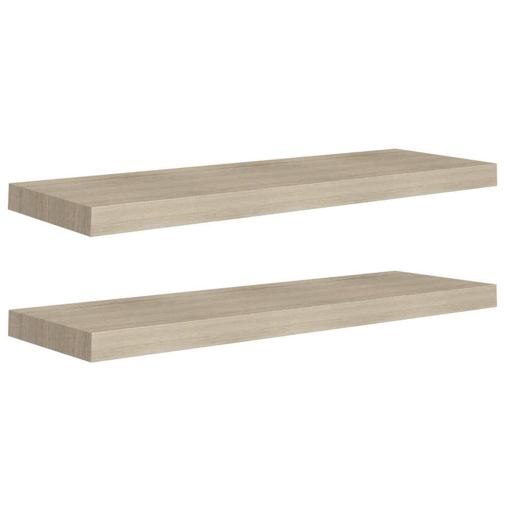Rafturi De Perete Suspendate 2 Buc., , 80X23,5X3,8 Cm Mdf Stejar