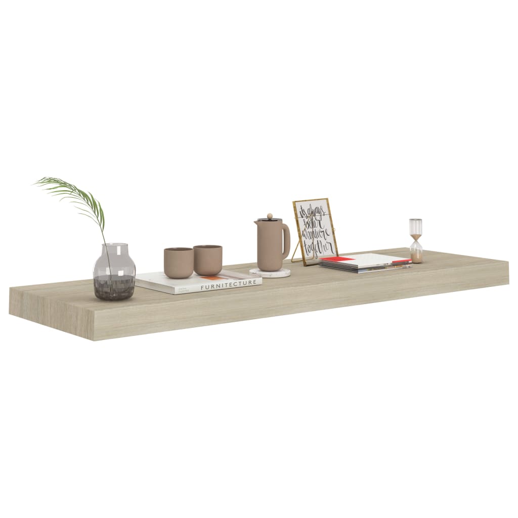 Rafturi De Perete Suspendate 2 Buc., , 80X23,5X3,8 Cm Mdf Stejar