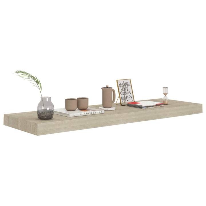 Rafturi De Perete Suspendate 2 Buc., , 80X23,5X3,8 Cm Mdf Stejar