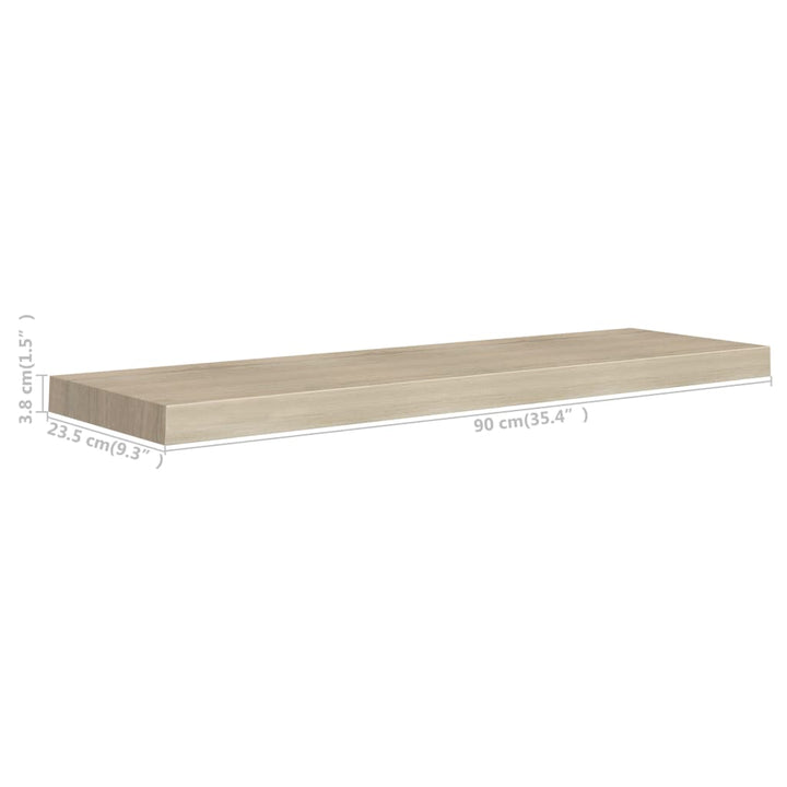 Raft De Perete Suspendat, , 90X23,5X3,8 Cm, Mdf Stejar