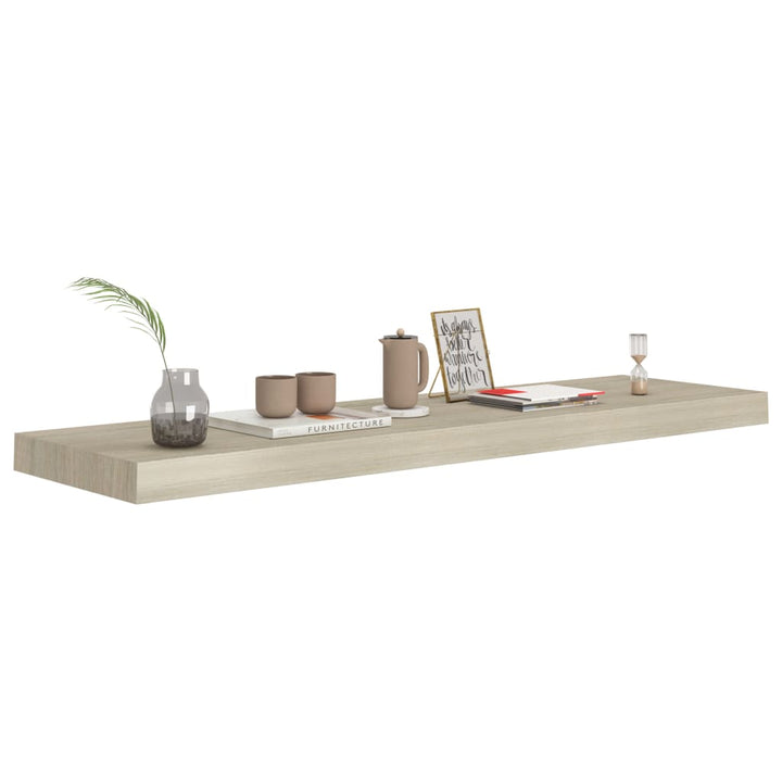 Rafturi De Perete Suspendate 4 Buc. , 90X23,5X3,8 Cm, Mdf Stejar