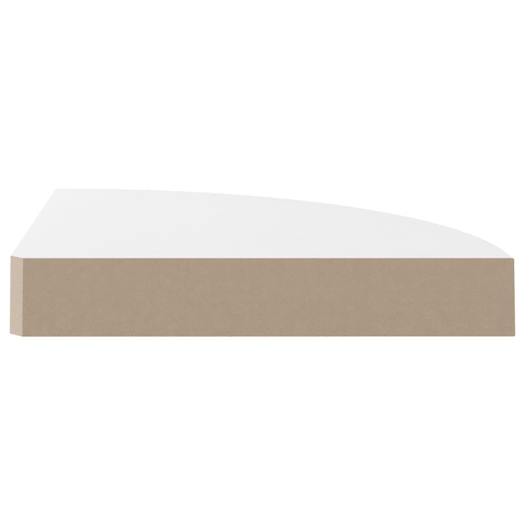 Rafturi Colț Perete, 2 Buc., Alb Extralucios, 25X25X3,8 Cm, Mdf Alb Foarte Lucios