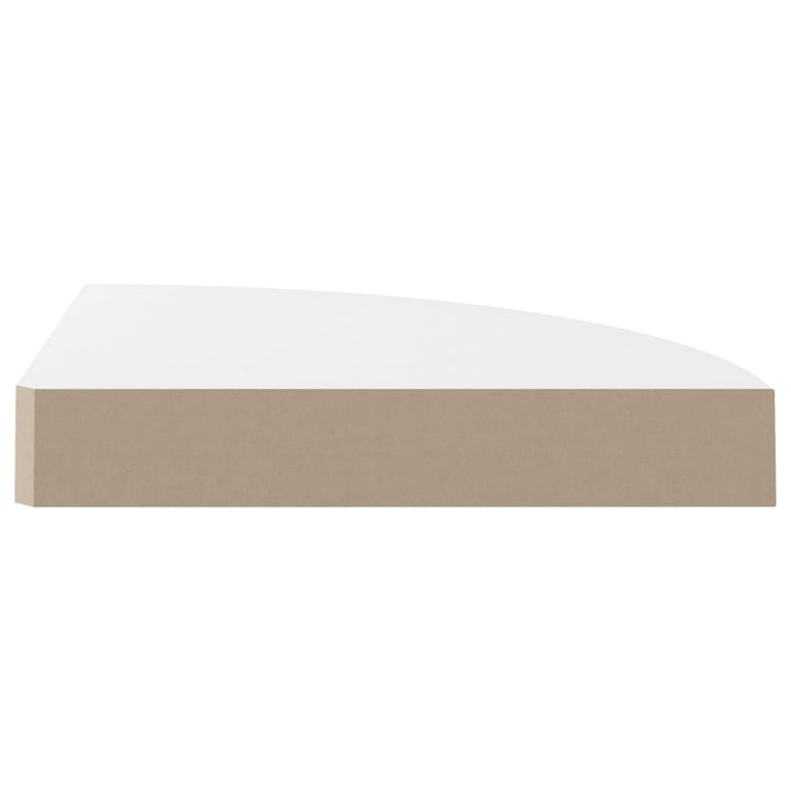 Rafturi Colț Perete, 2 Buc., Alb Extralucios, 25X25X3,8 Cm, Mdf Alb Foarte Lucios