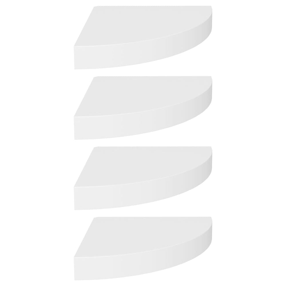 Rafturi Colțar De Perete, 4 Buc., , 25 X 25 X 3,8 Cm, Mdf Alb