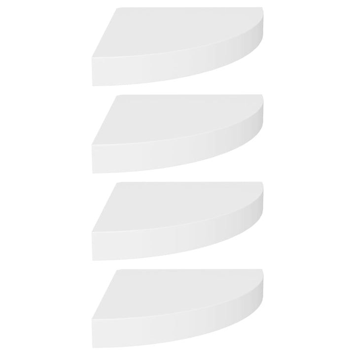 Rafturi Colțar De Perete, 4 Buc., , 25 X 25 X 3,8 Cm, Mdf Alb