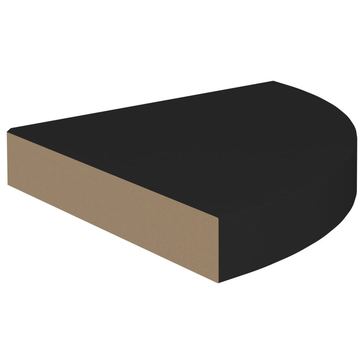 Raft De Colț Suspendat, , 25X25X3,8 Cm, Mdf Negru