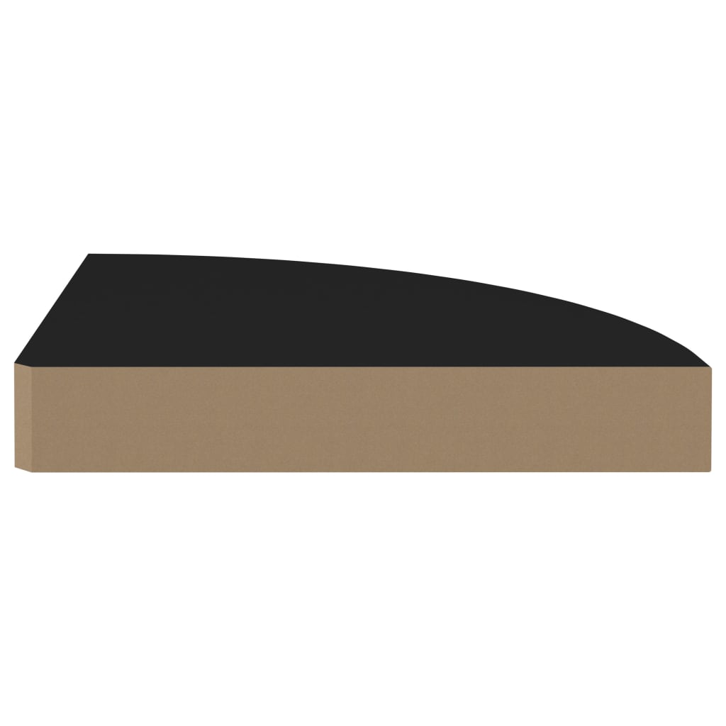 Raft De Colț Suspendat, , 25X25X3,8 Cm, Mdf Negru