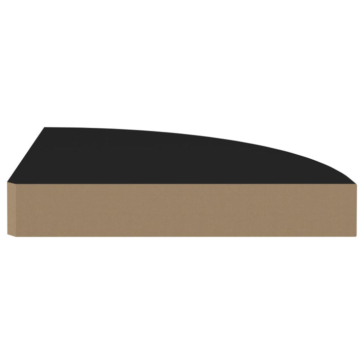 Raft De Colț Suspendat, , 25X25X3,8 Cm, Mdf Negru