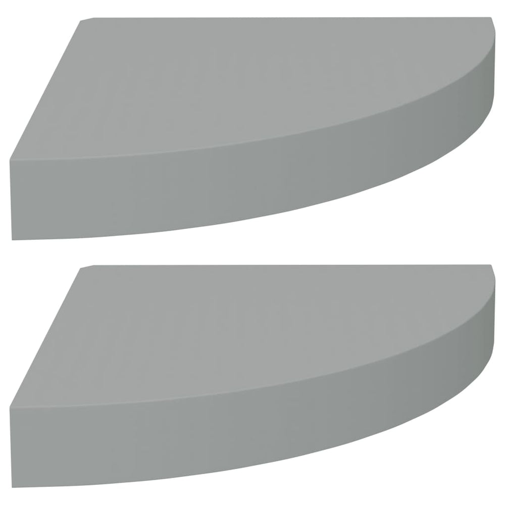 Rafturi Colțar De Perete, 2 Buc., , 25 X 25 X 3,8 Cm, Mdf Gri