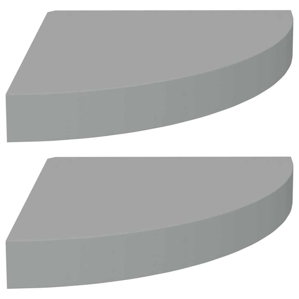 Rafturi Colțar De Perete, 2 Buc., , 25 X 25 X 3,8 Cm, Mdf Gri