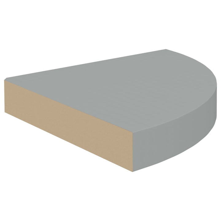 Rafturi Colțar De Perete, 2 Buc., , 25 X 25 X 3,8 Cm, Mdf Gri