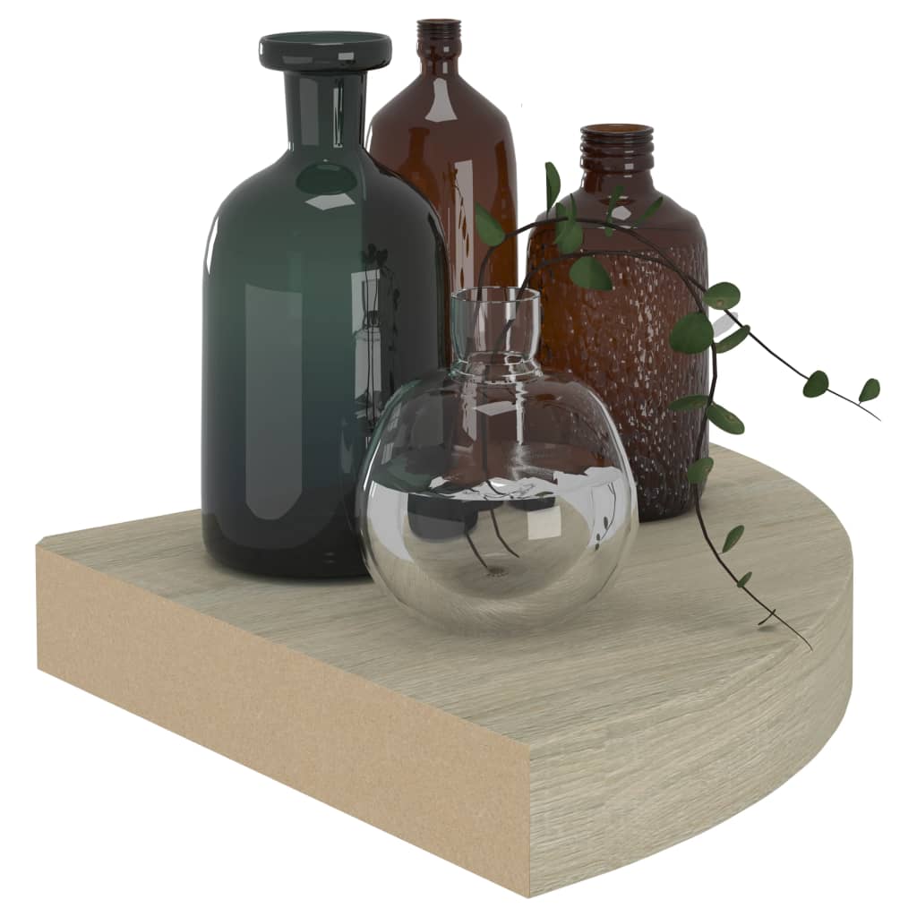 Raft Colțar De Perete, , 25 X 25 X 3,8 Cm, Mdf Stejar