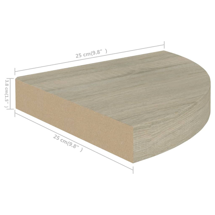 Raft Colțar De Perete, , 25 X 25 X 3,8 Cm, Mdf Stejar