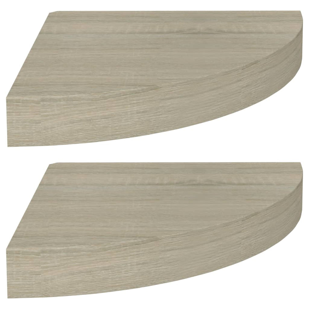 Rafturi Colț De Perete, 2 Buc., , 25 X 25 X 3,8 Cm, Mdf Stejar