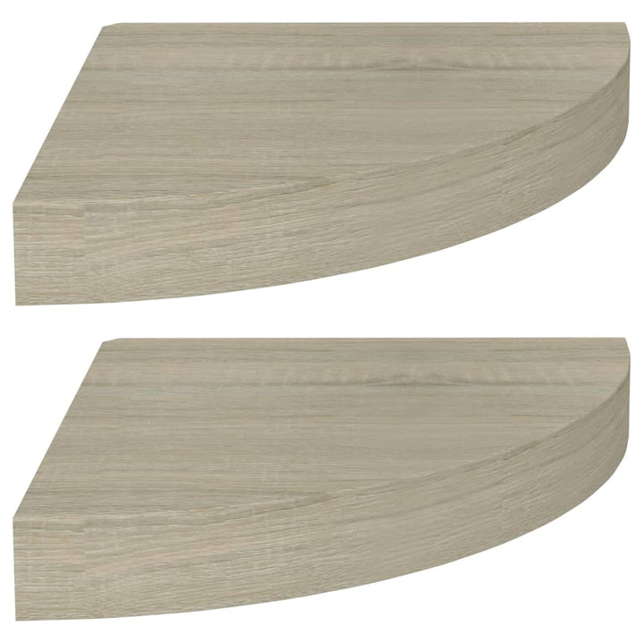 Rafturi Colț De Perete, 2 Buc., , 25 X 25 X 3,8 Cm, Mdf Stejar