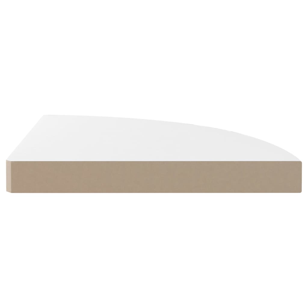 Raft Colțar De Perete, Alb Extralucios, 35X35X3,8 Cm, Mdf Alb Foarte Lucios