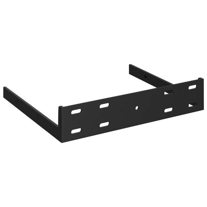 Rafturi Colț Perete 4 Buc, Negru Extralucios, 35X35X3,8 Cm, Mdf Negru Foarte Lucios
