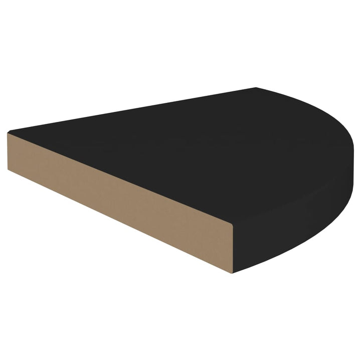 Raft Colțar De Perete, , 35 X 35 X 3,8 Cm, Mdf Negru