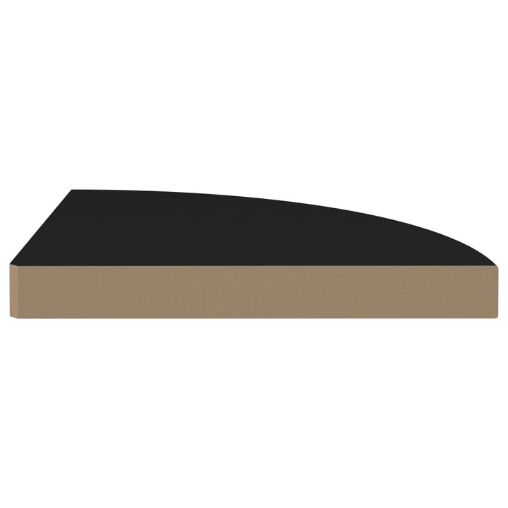 Raft Colțar De Perete, , 35 X 35 X 3,8 Cm, Mdf Negru