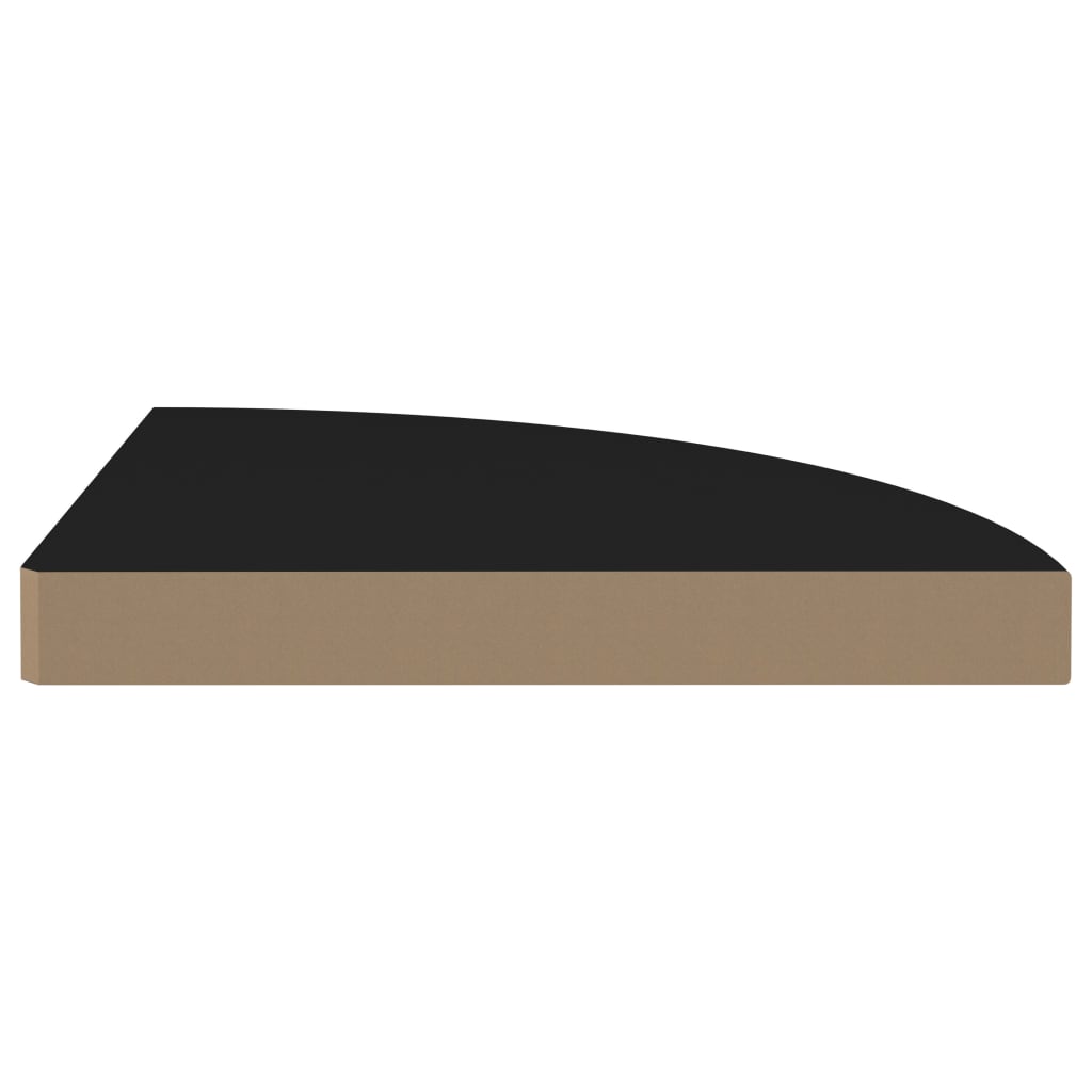 Rafturi Colțar De Perete, 4 Buc., , 35 X 35 X 3,8 Cm, Mdf Negru