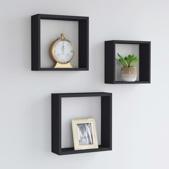 Rafturi De Perete Cub, 3 Buc., , Mdf