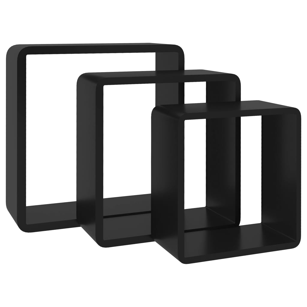 Rafturi De Perete Cub, 3 Buc., , Mdf