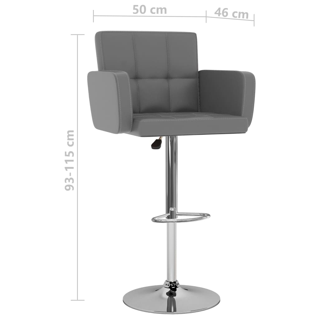 Scaune De Bar, 2 Buc., , Piele Ecologică