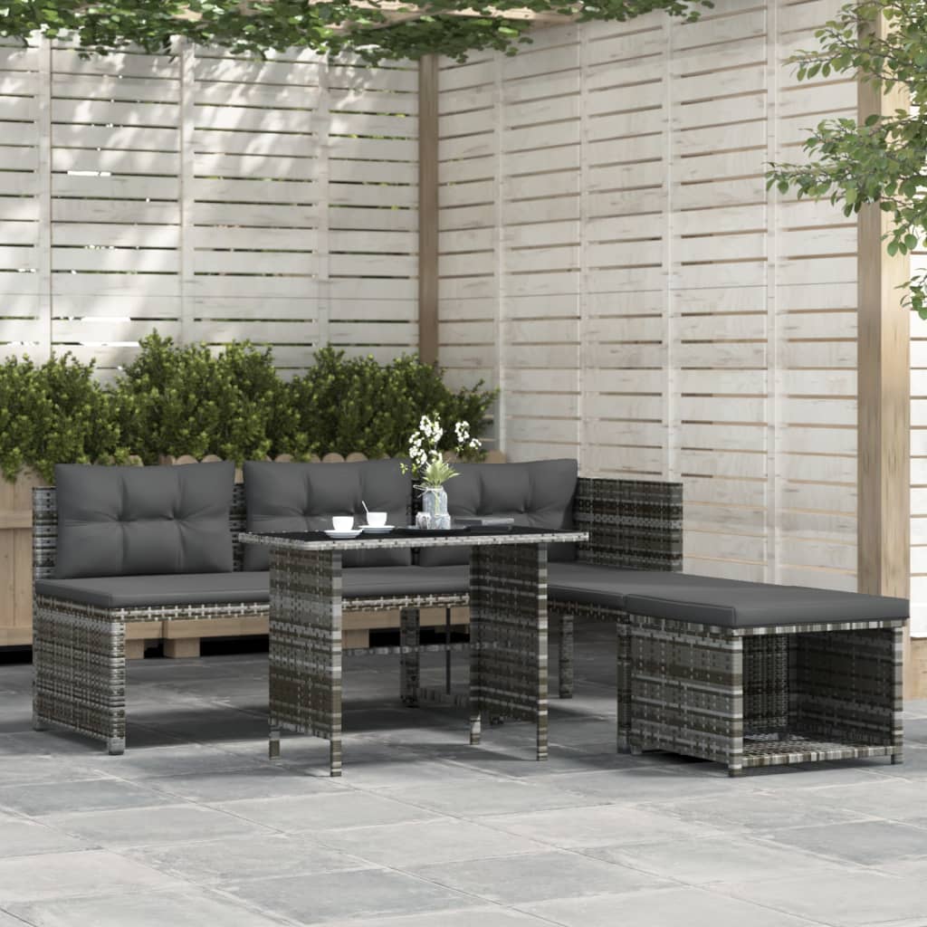 Set Mobilier De Grădină, 4 Piese, , Poliratan