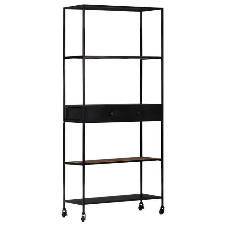 Bibliotecă, 80X35X1, Lemn Mango Nefinisat & Fier