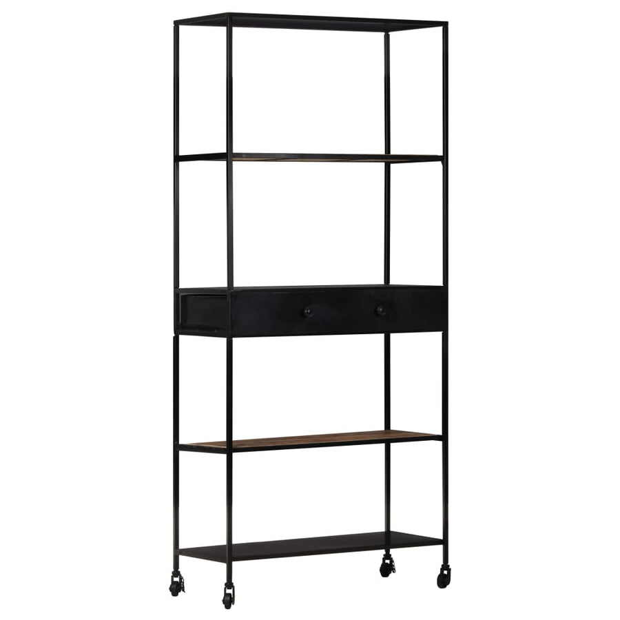 Bibliotecă, 80X35X1, Lemn Mango Nefinisat & Fier