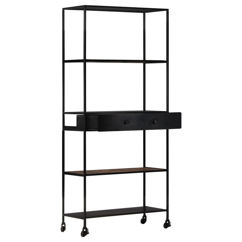 Bibliotecă, 80X35X1, Lemn Mango Nefinisat & Fier