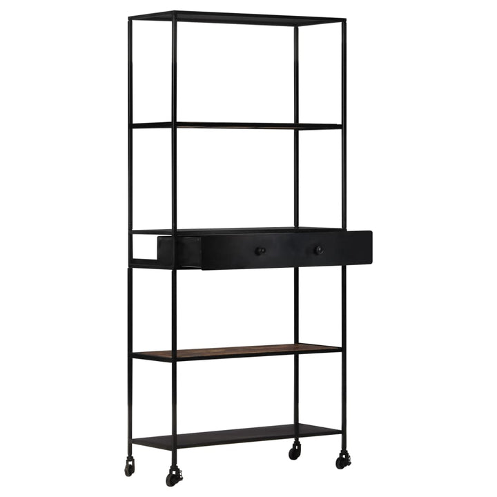 Bibliotecă, 80X35X1, Lemn Mango Nefinisat & Fier
