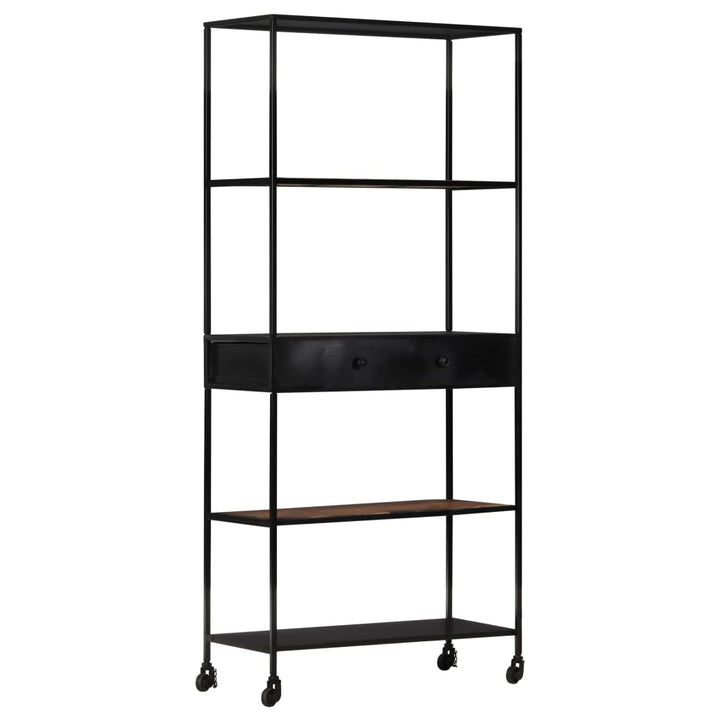 Bibliotecă, 80X35X1, Lemn Mango Nefinisat & Fier
