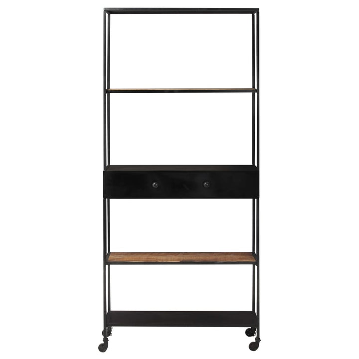 Bibliotecă, 80X35X1, Lemn Mango Nefinisat & Fier